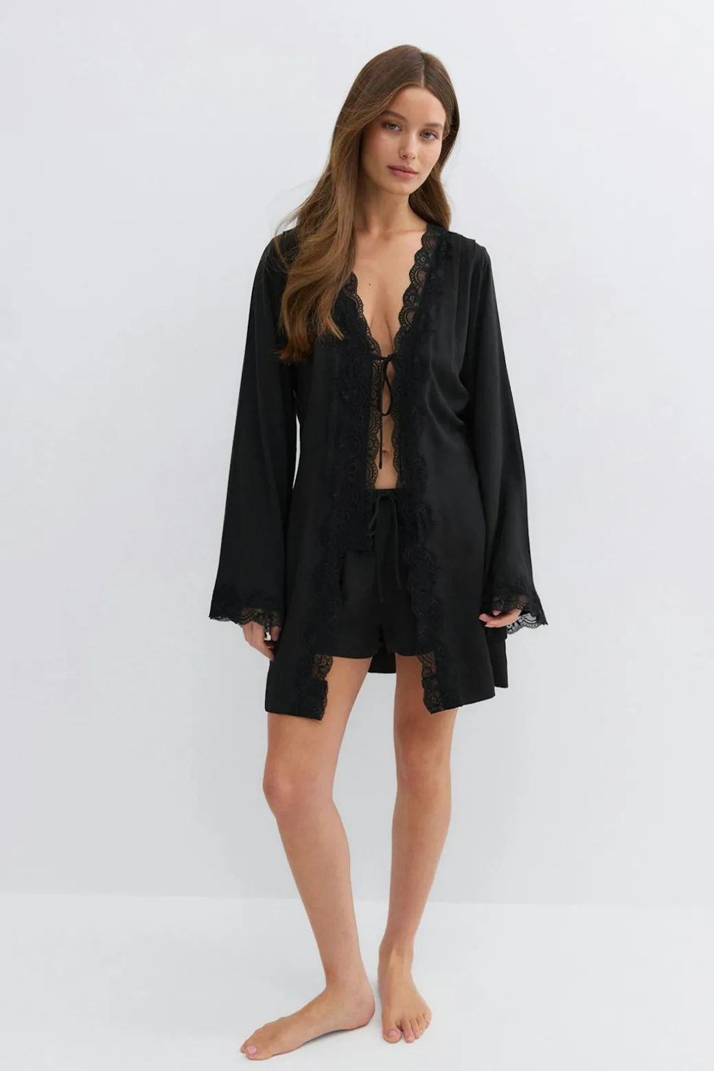 Lace loungewear robe