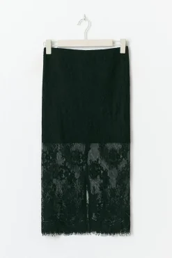Lace midi skirt