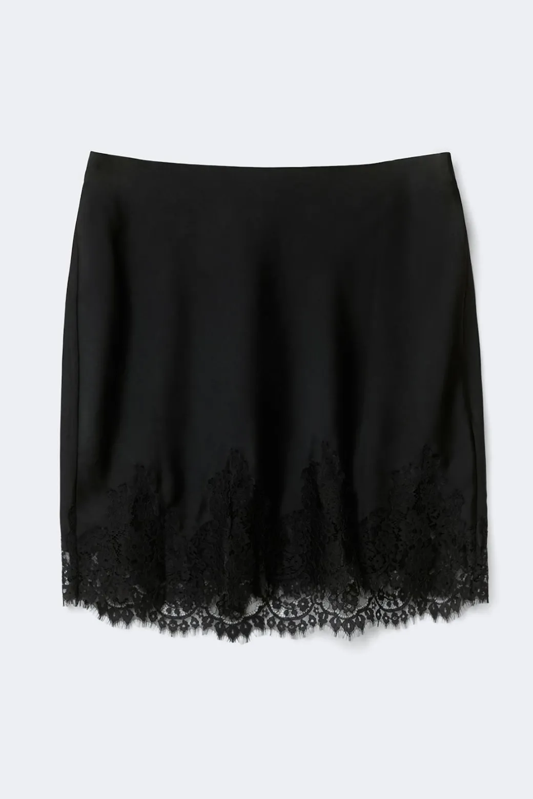 Lace satin mini skirt
