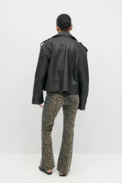 Leopard bootcut jeans