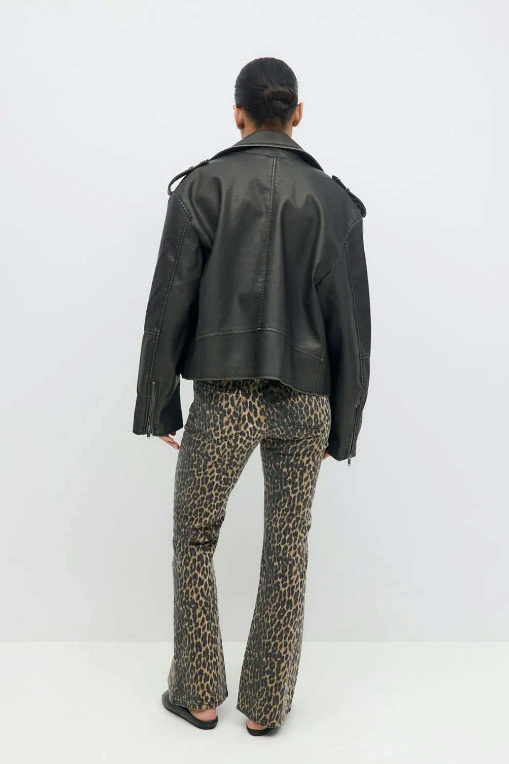 Leopard bootcut jeans