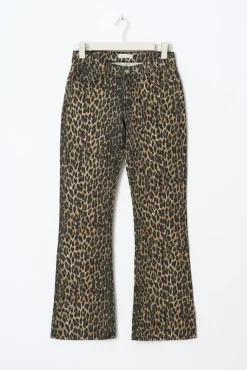 Leopard bootcut jeans