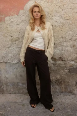 Linen blend trousers