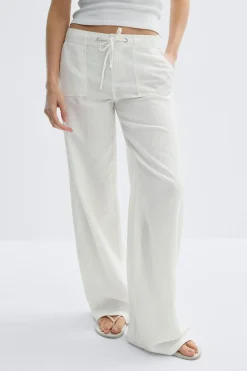 Linen blend trousers