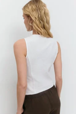 Linen blend vest