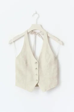 Linen halterneck vest