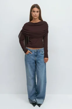 Long sleeve shawl top