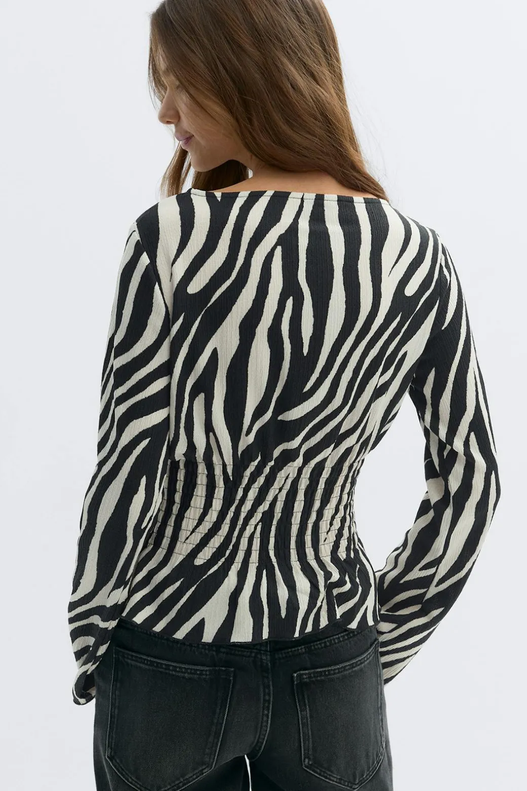 Long sleeve smock top