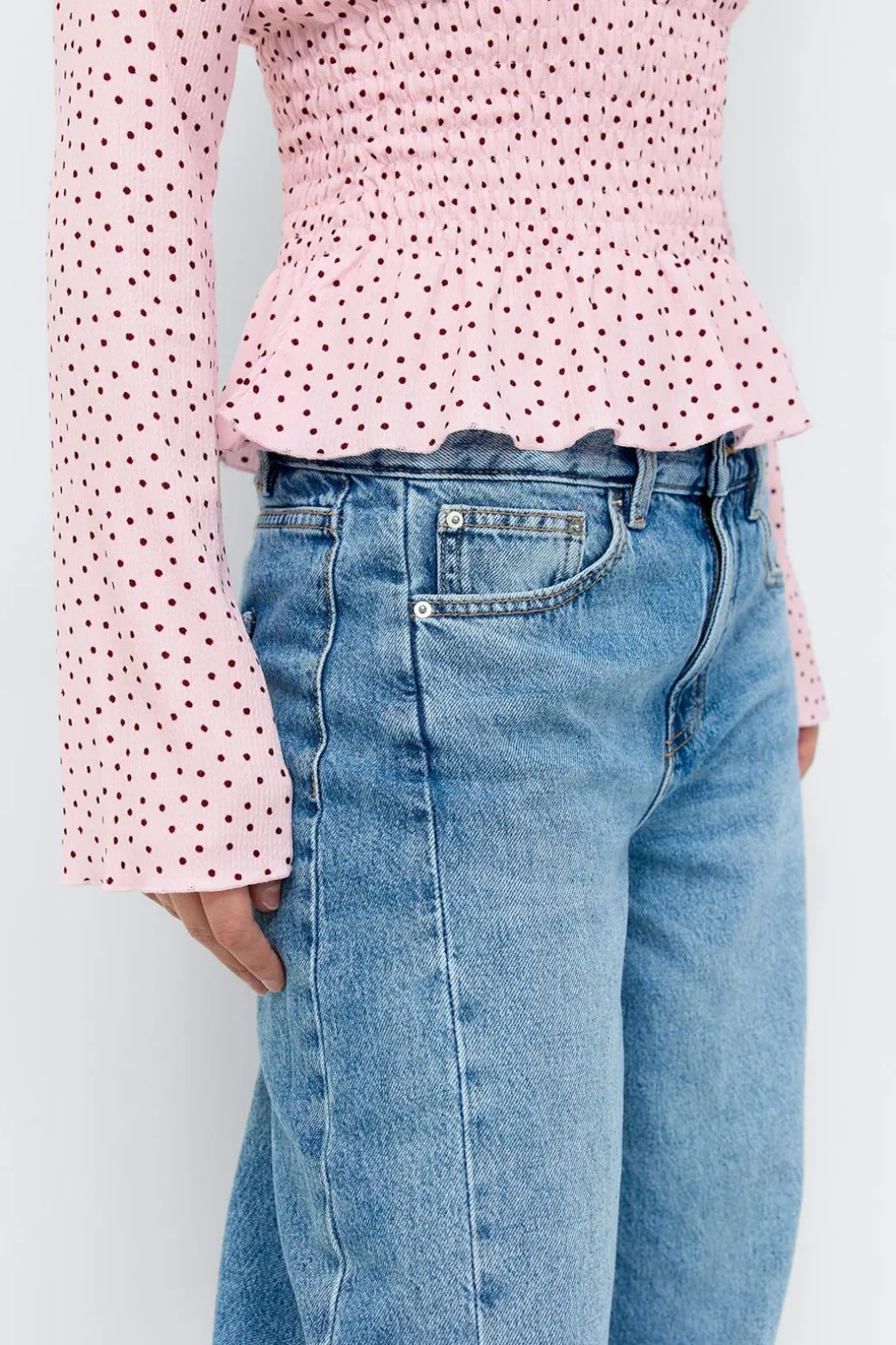 Long sleeve smock top