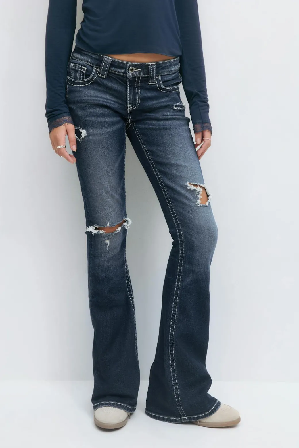 Low rise flare jeans
