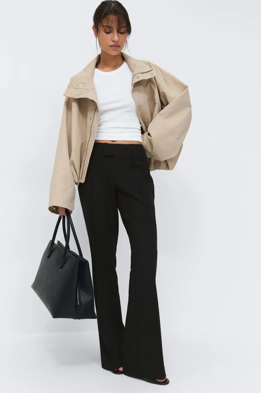 Low waist bootcut trousers