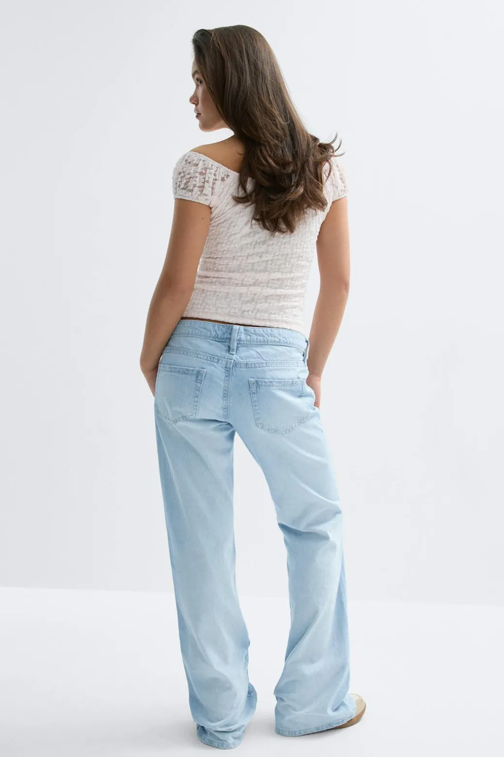 Low waist loose bootcut jeans