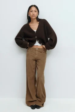 Low wide cord jeans
