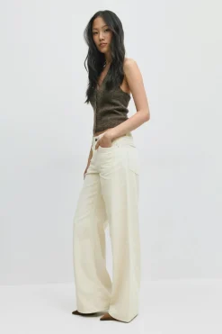Low wide cord jeans