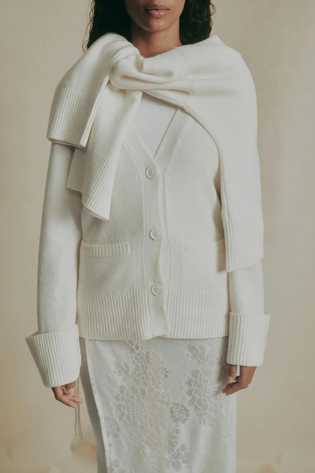 Merino wool knitted cardigan