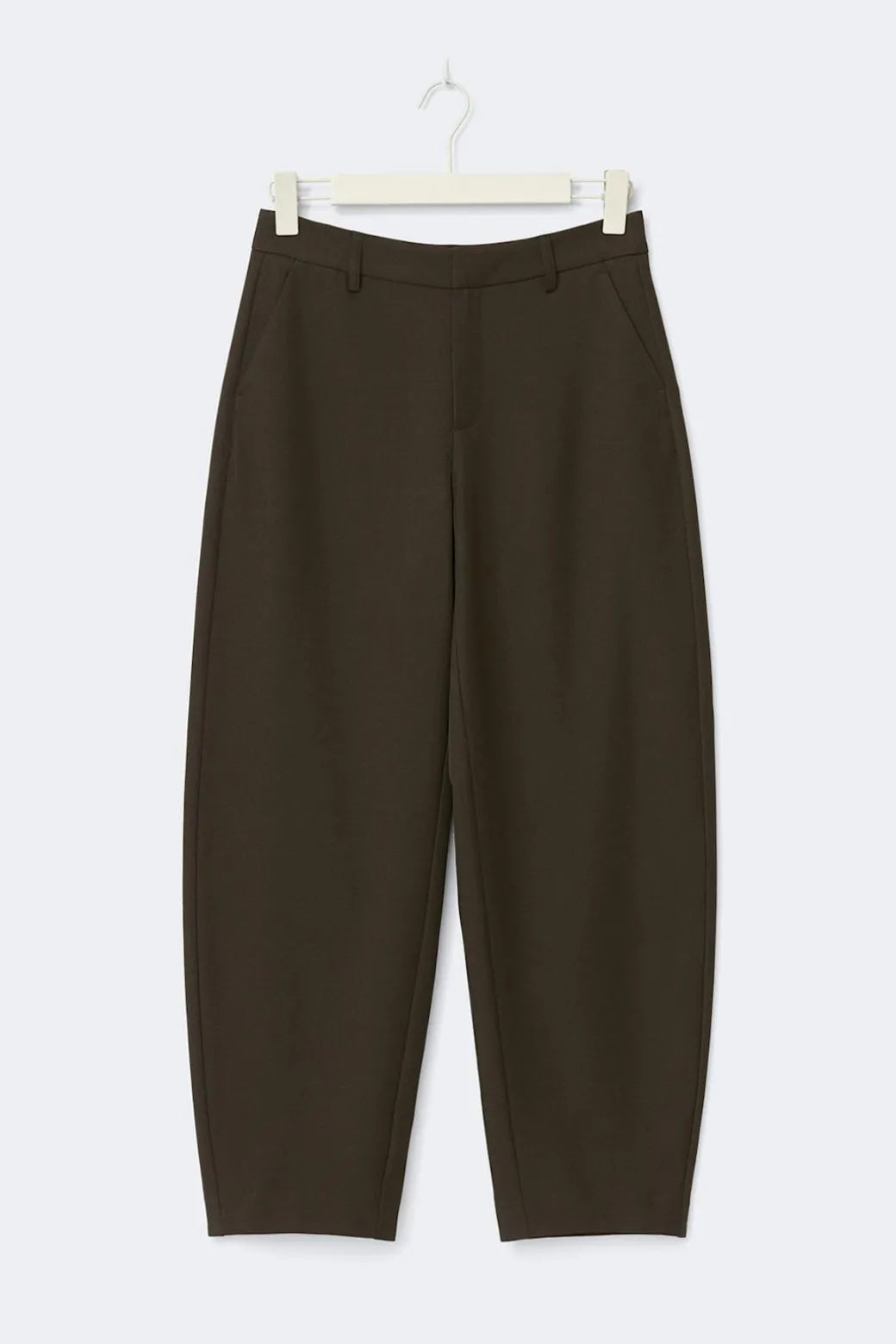 Mid waist barrel trousers