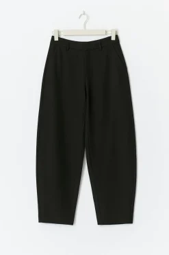 Mid waist barrel trousers