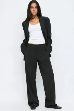 Mid waist straight trousers