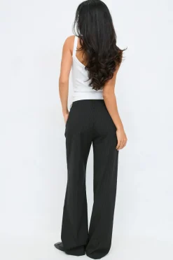 Mid waist straight trousers