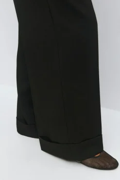 Mid waist wide trousers