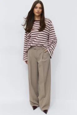 Mid wide pleated trousers