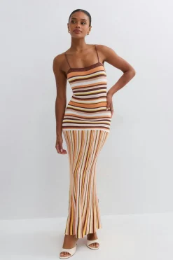 Multistripe knitted dress
