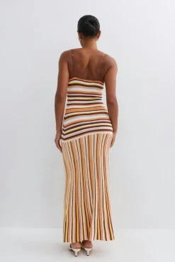 Multistripe knitted dress