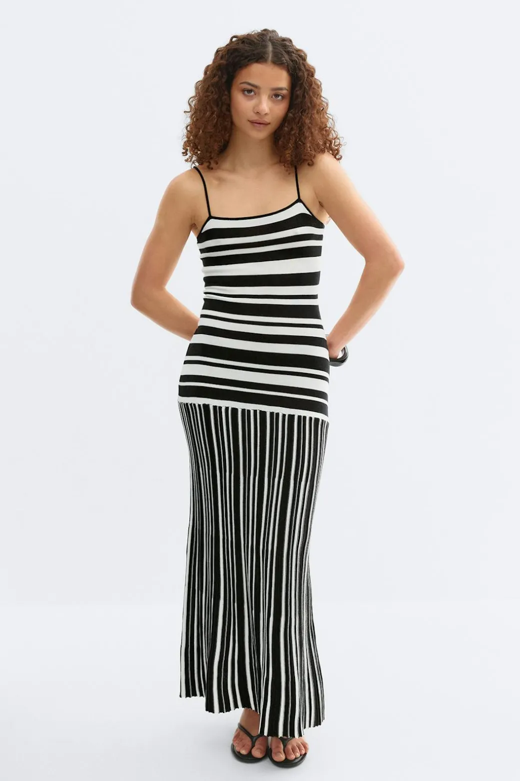 Multistripe knitted dress