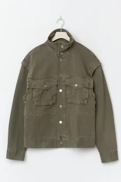 Office cargo denim jacket