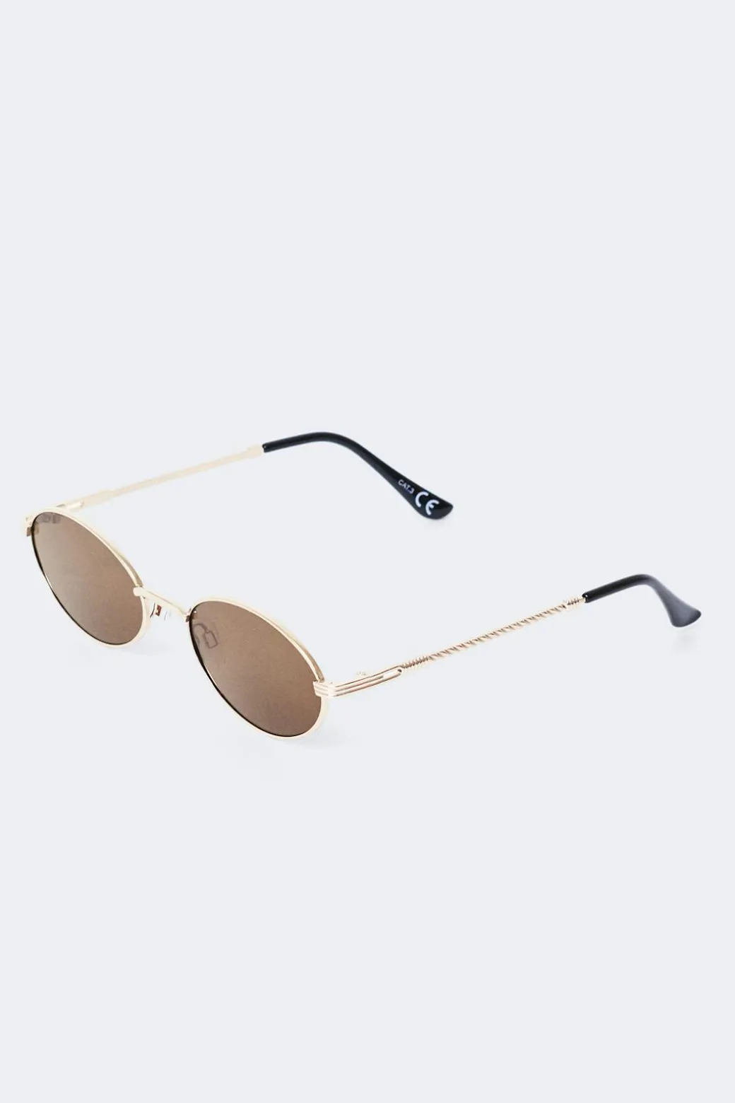 Oval metal frame sunglasses