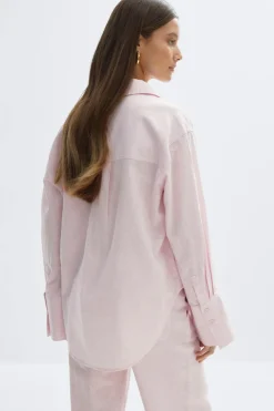 Oversized linen blend shirt