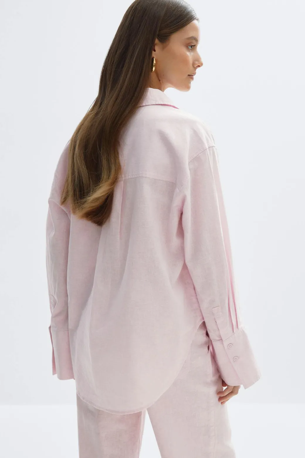 Oversized linen blend shirt