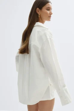 Oversized linen blend shirt
