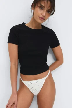 3-pack cotton picot thong
