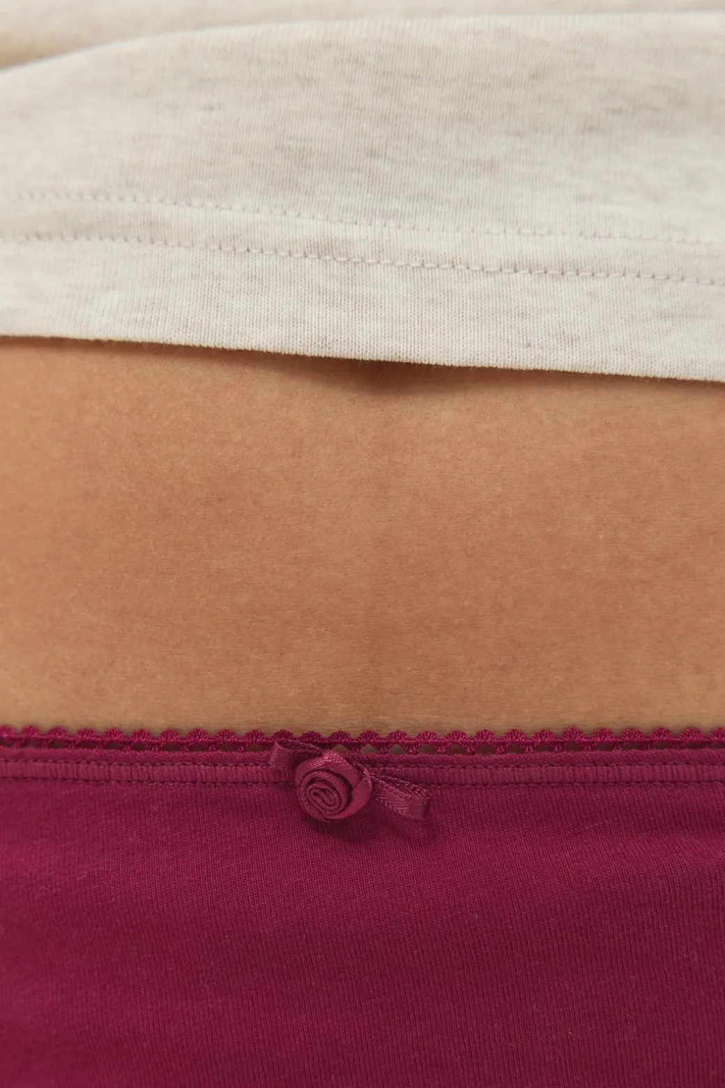 3-pack cotton picot thong
