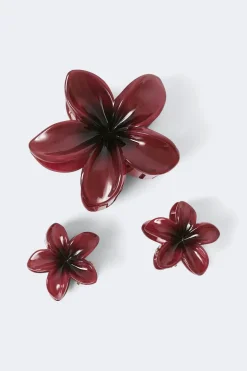 3-pack flower hair clip