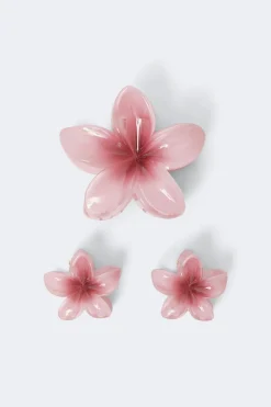 3-pack flower hair clip