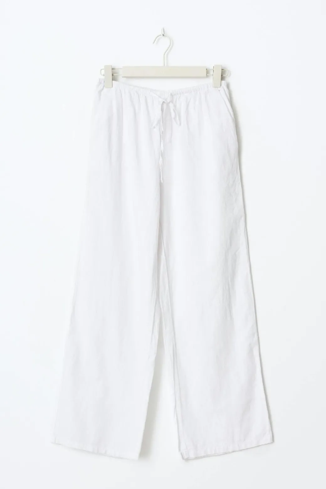 petite linen blend trousers