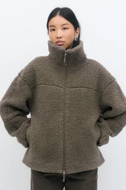 Pile zip jacket