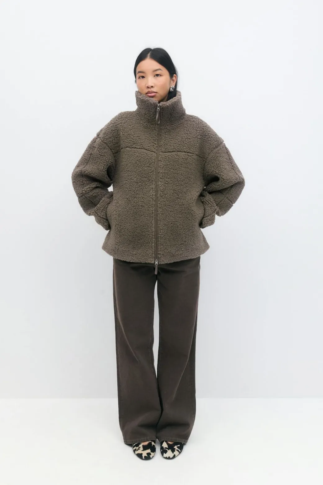 Pile zip jacket