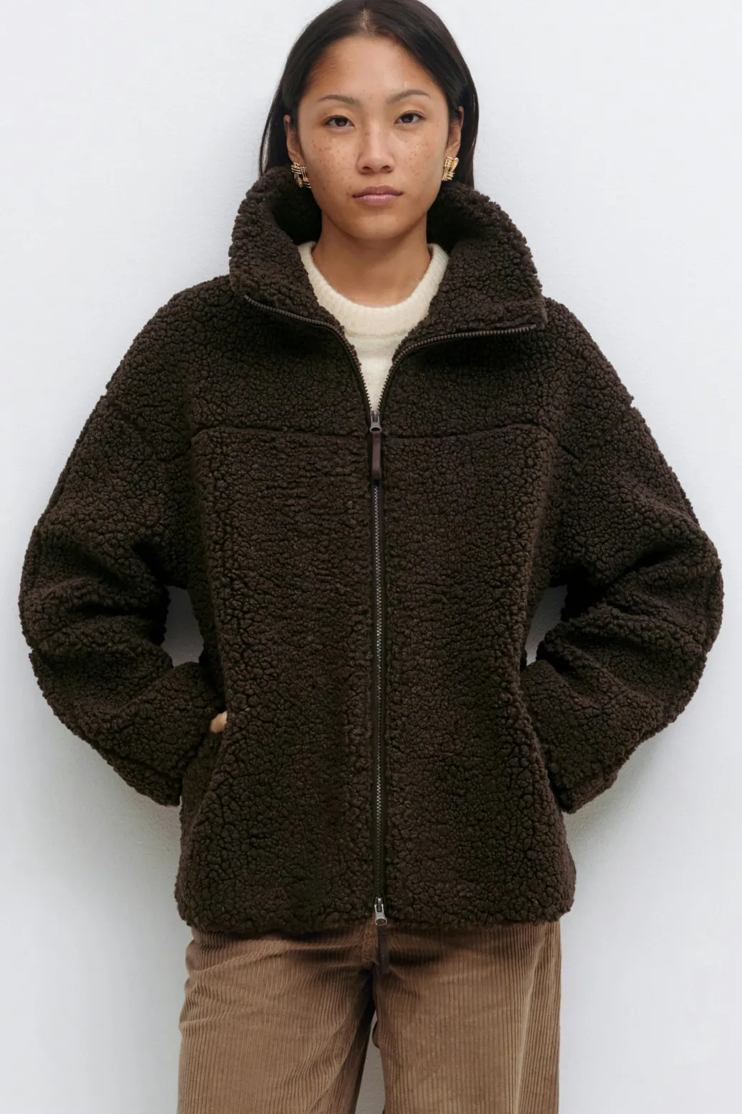 Pile zip jacket