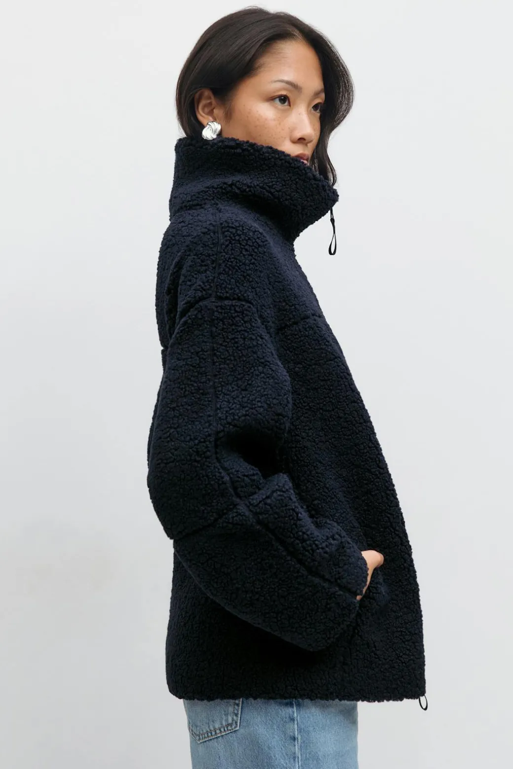 Pile zip jacket