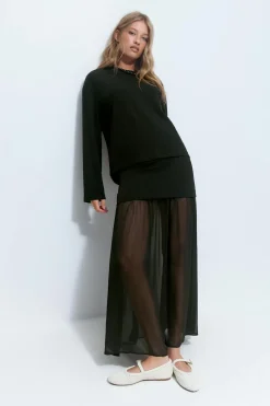 Pleated maxi skirt