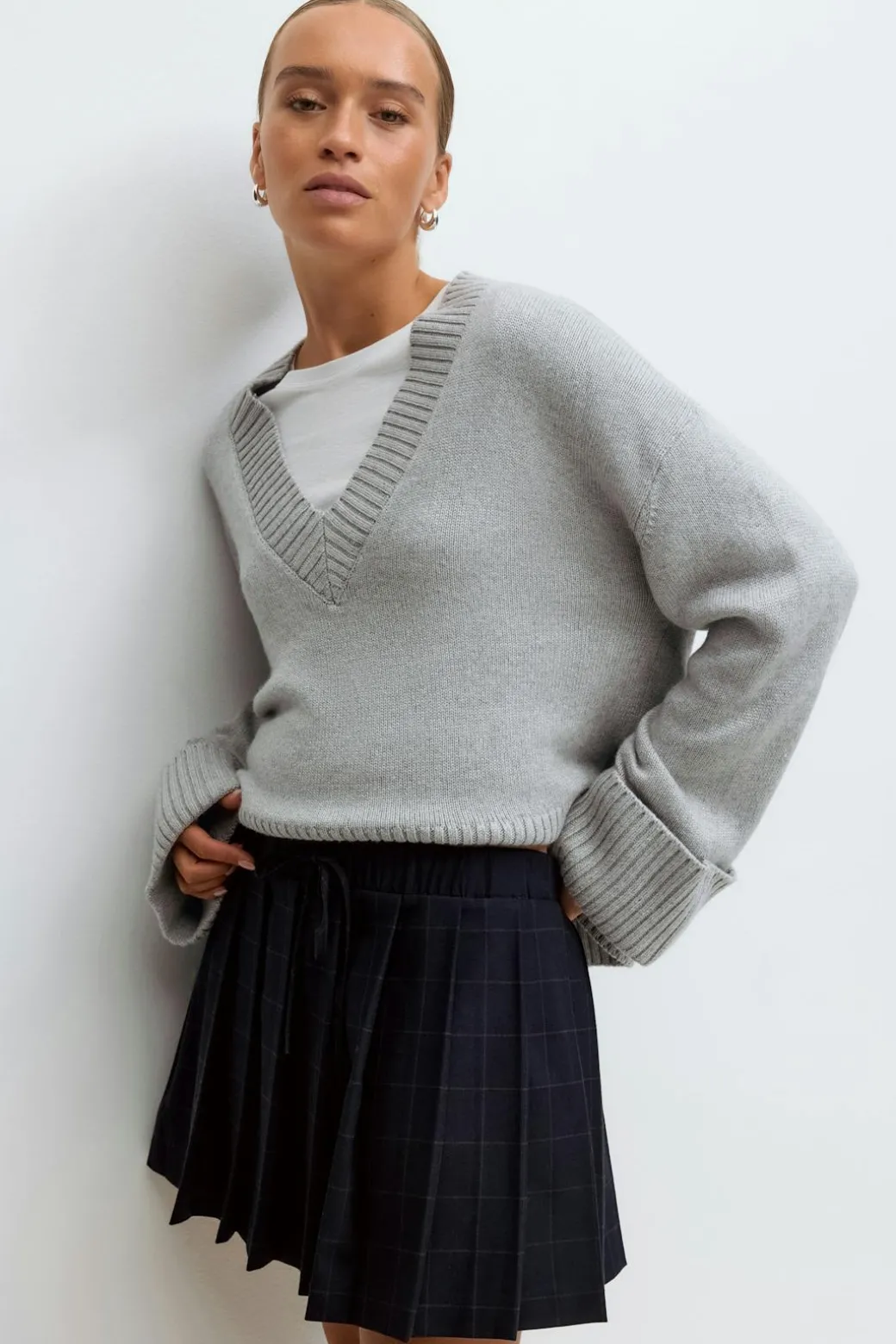 Pleated mini skirt
