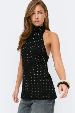 Polka dot knitted top