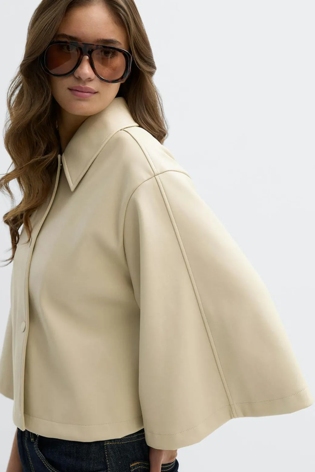 Pu cape jacket