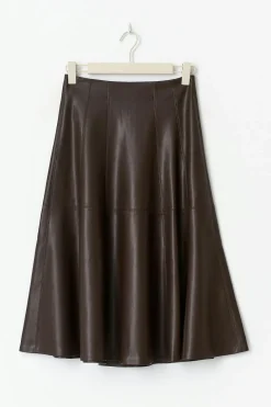 Pu midi skirt