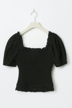 Puff sleeve frill top