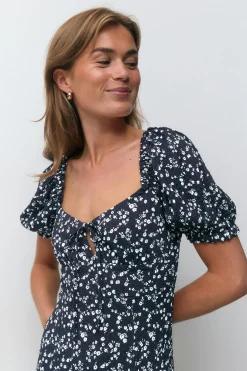 Puff sleeve midi dress