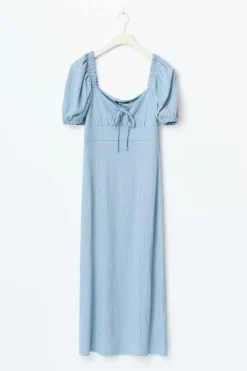 Puff sleeve midi dress